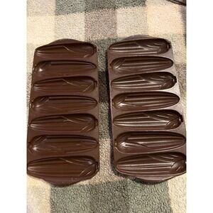 Nordic ware No 273 Cast Iron Cornbread Pan Set 7‎ Slot Corn Stick Molds USA